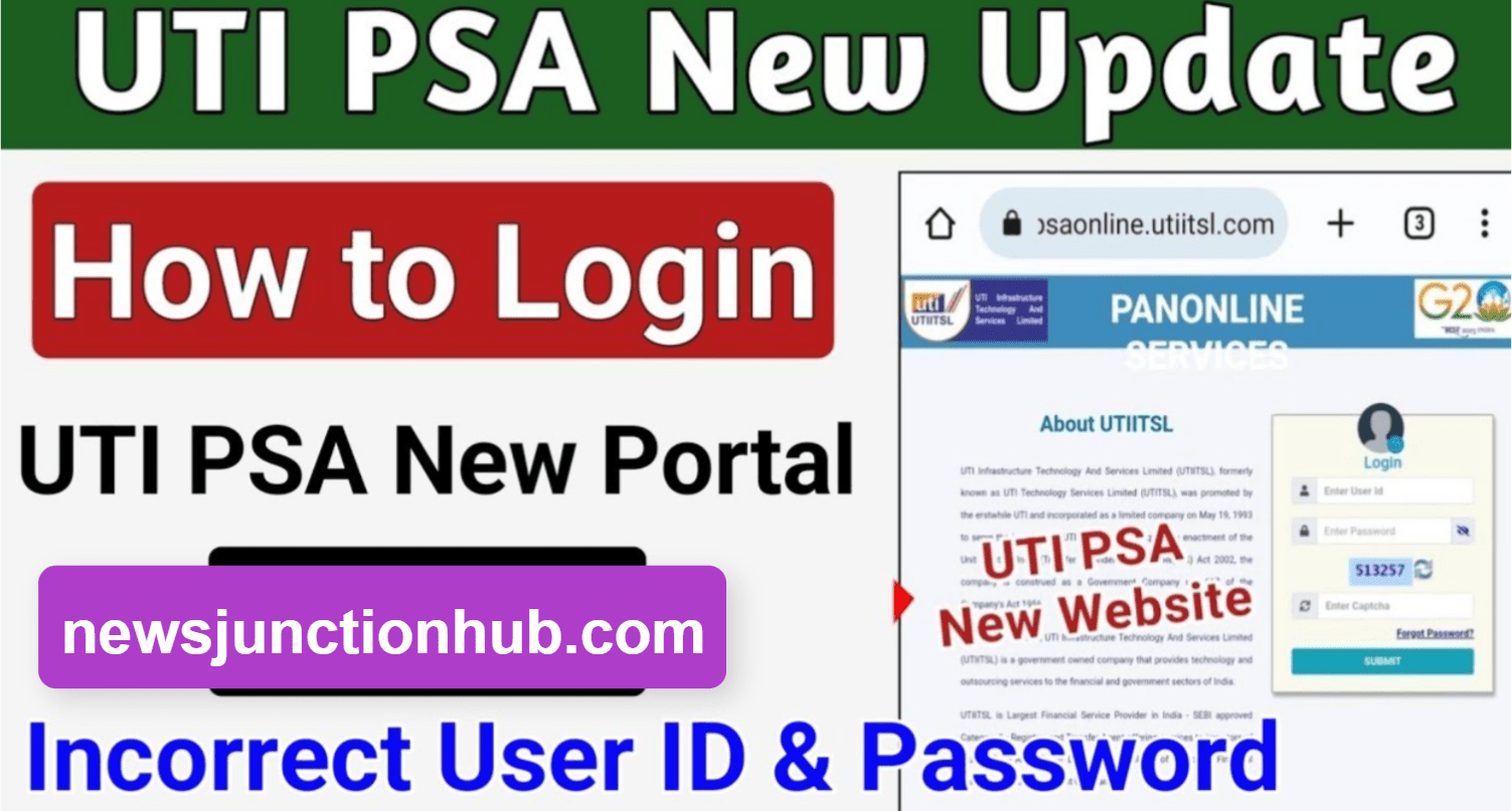 UTI PSA Login 2024, PSA Online Easy Login, Correction Facilities of PAN card